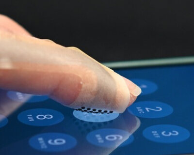 wearable bandage device around finger lets users feel the digital world