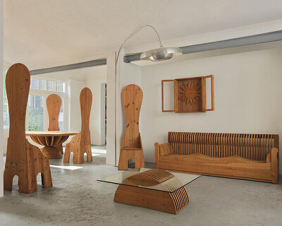 mario ceroli's de chirico-inspired furniture creates a 'domestic theater' at carrozzeria900