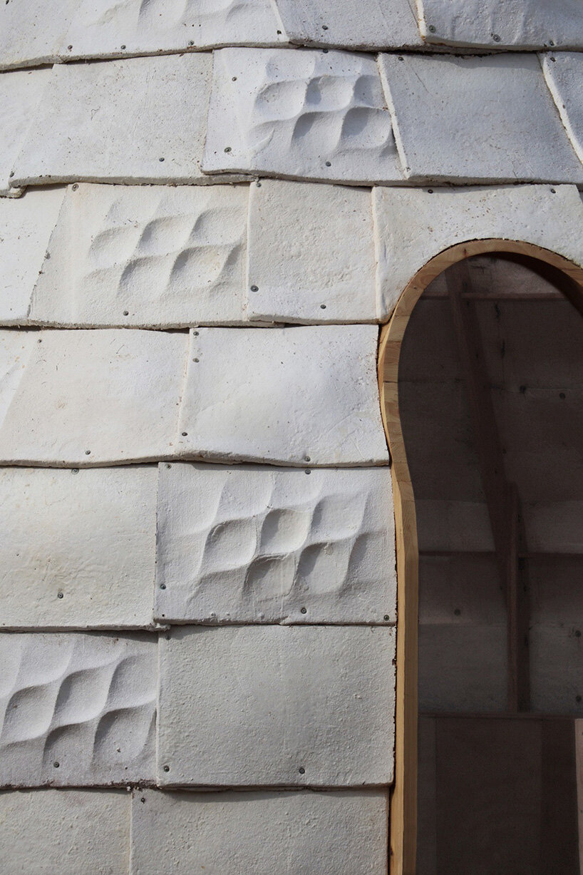 yong ju lee grows bio-integrated pavilion from mycelium using robotic 3D printing in seoul