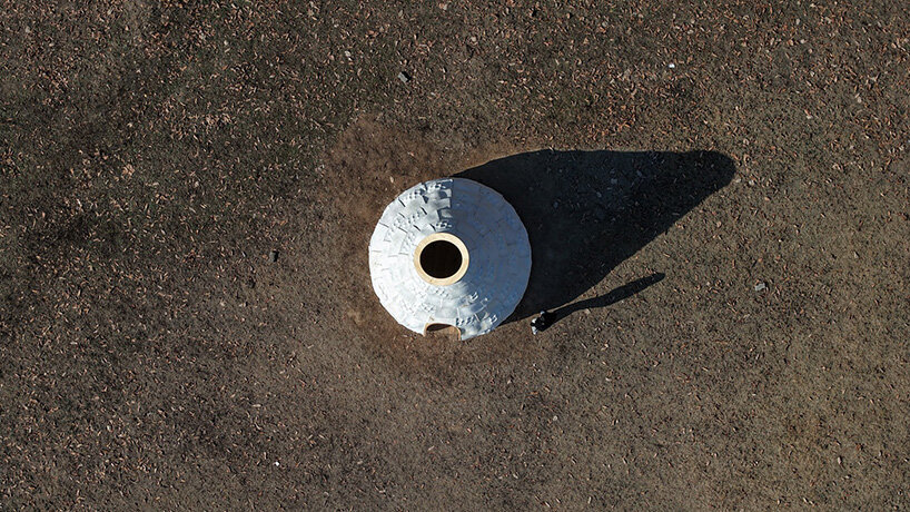 yong ju lee grows bio-integrated pavilion from mycelium using robotic 3D printing in seoul