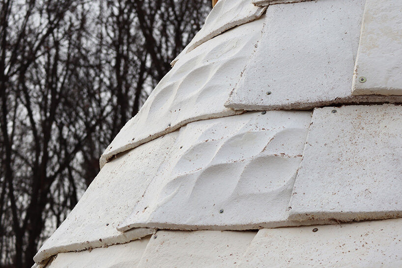 yong ju lee grows bio-integrated pavilion from mycelium using robotic 3D printing in seoul