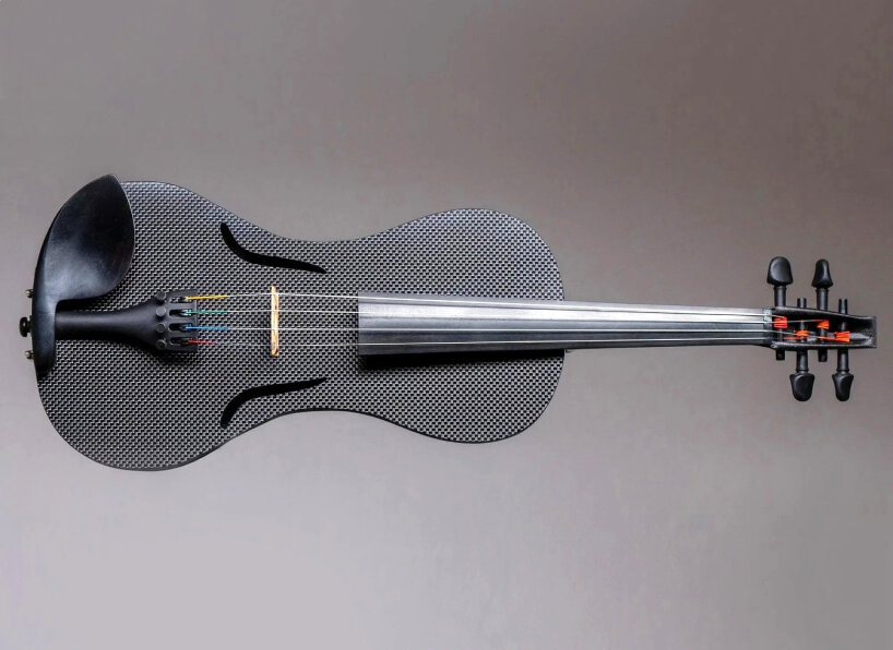 view of the 3D printed violin