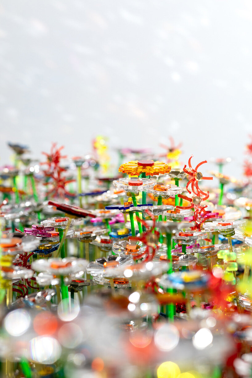 8,800 mirrored flowers from discarded acrylic reveal a data-driven portrait of the netherlands