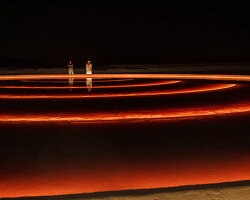 shaikha al mazrou creates light art from crystallized seawater at manar abu dhabi
