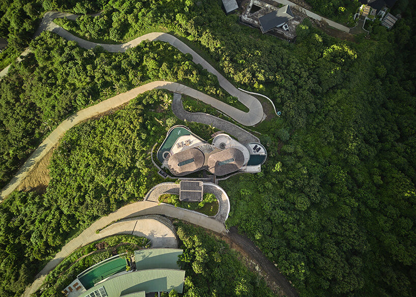 alexis dornier traces circles and tangents to shape steep hillside house in indonesia