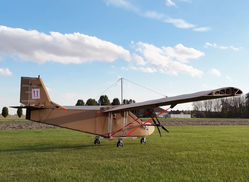 avion de carton alas de madera