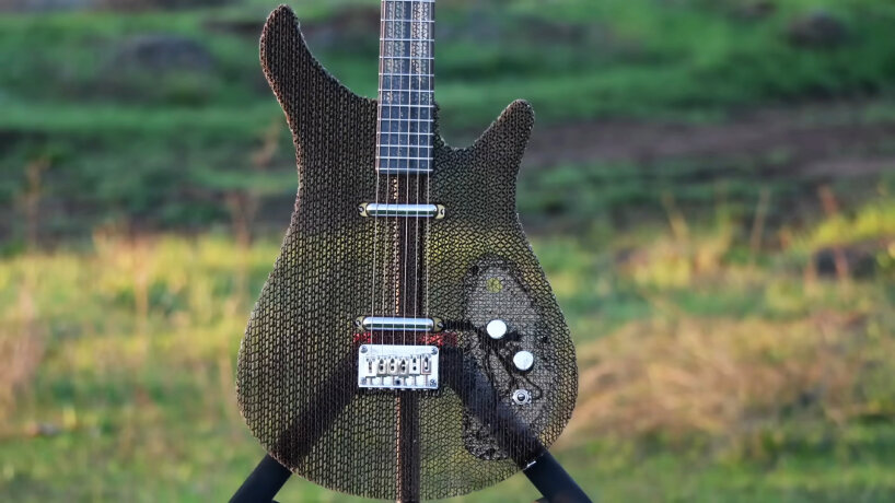 electric guitar recycled cardboard