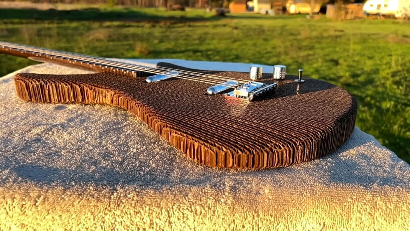 electric guitar recycled cardboard