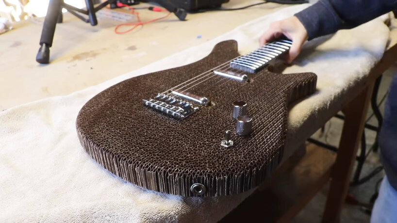 electric guitar recycled cardboard