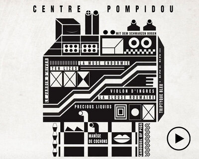 pompidou, guggenheim, tate modern, and more come alive as black and white illustrations