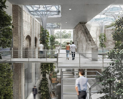 future farm: a vertical farming system frames architecture as hydro-ecological infrastructure