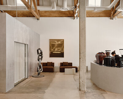 FOIL gallery: industrial montreal warehouse renovated to become hybrid art space and café