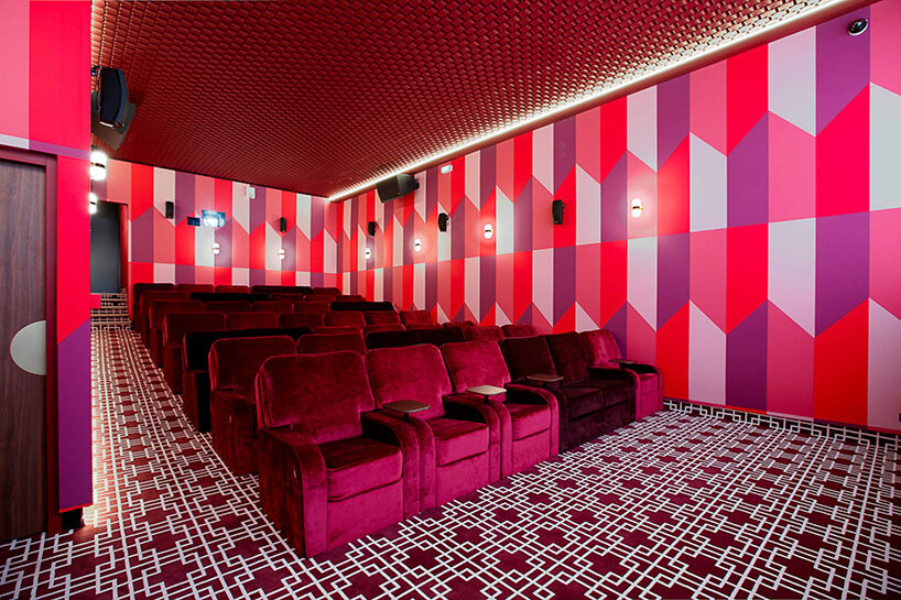 historic parisian cinema is reborn in wes anderson-like pastel hues and velvet touches