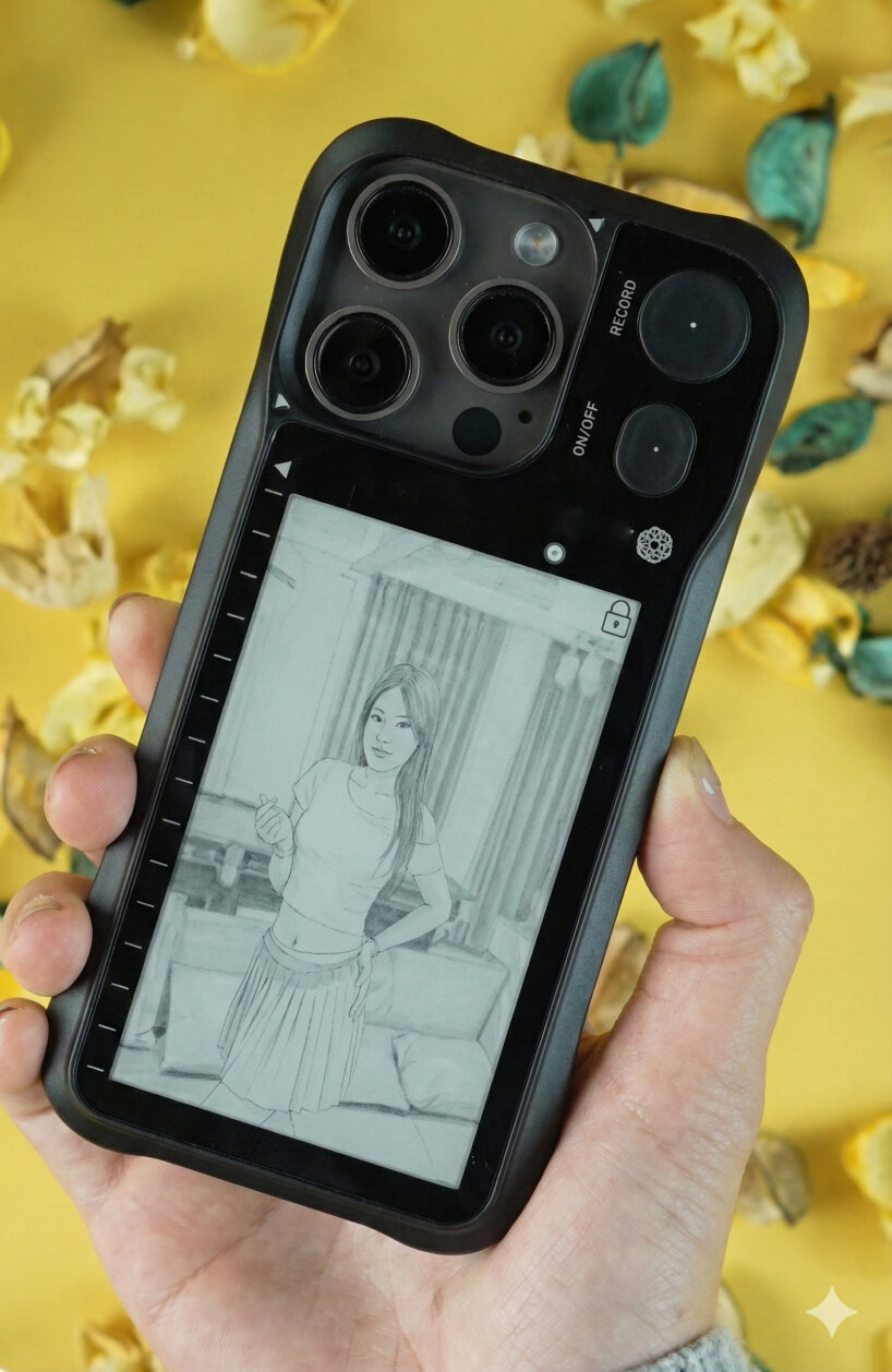 Pantalla de tinta electrónica para funda de iPhone