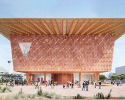 kéré architecture plans las vegas art museum with canyon-like interiors and mosaic facade