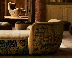 18th-century aubusson tapestries repurposed for pierre augustin rose's furniture collection