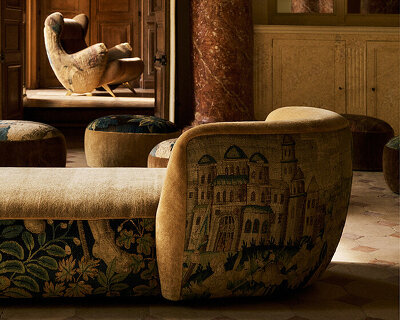 18th-century aubusson tapestries repurposed for pierre augustin rose's furniture collection