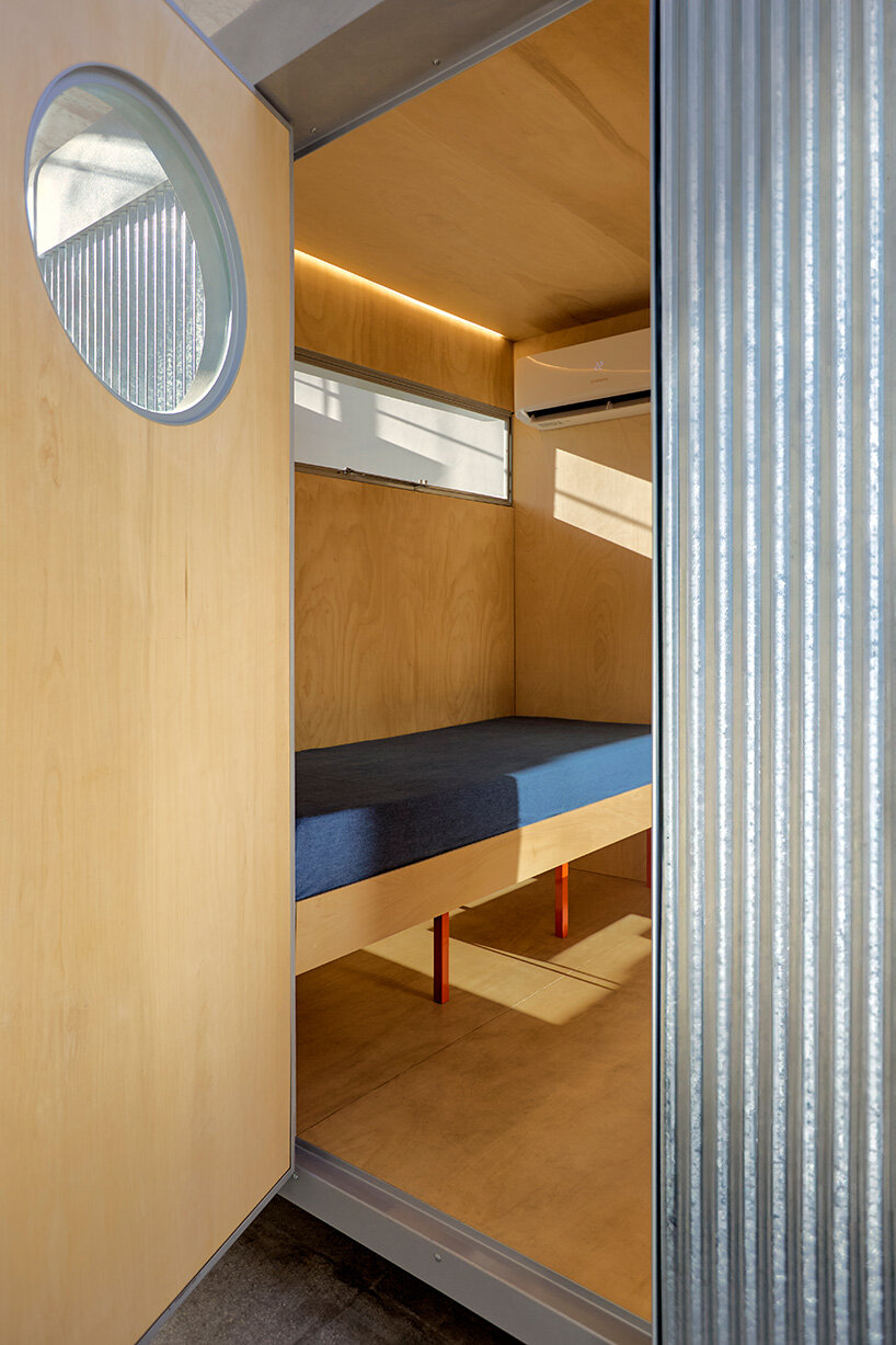 morsa taller builds a 7 sqm mobile office that rolls between sites in buenos aires