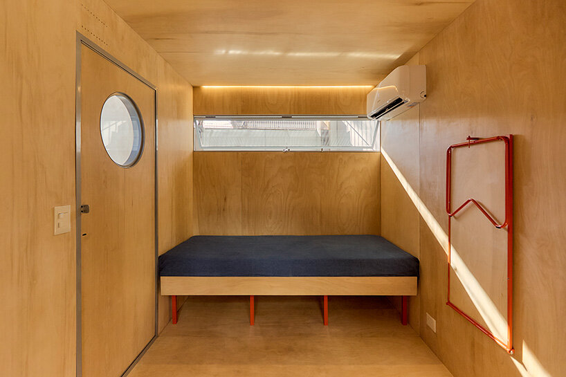 morsa taller builds a 7 sqm mobile office that rolls between sites in buenos aires