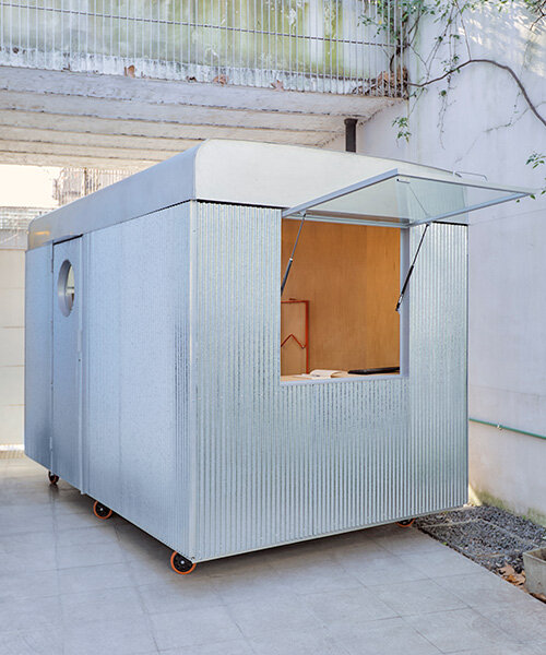 morsa taller builds a 7 sqm mobile office that rolls between sites in buenos aires