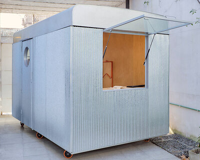 morsa taller builds a 7 sqm mobile office that rolls between sites in buenos aires