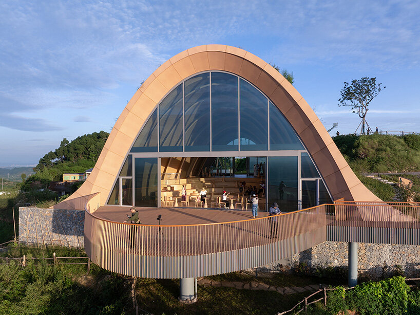 MVRDV completes earth-covered pavilion with viewing deck for public gatherings in china