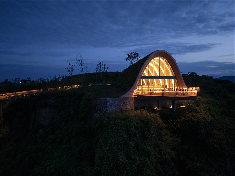 MVRDV completes earth-covered pavilion with viewing deck for public gatherings in china