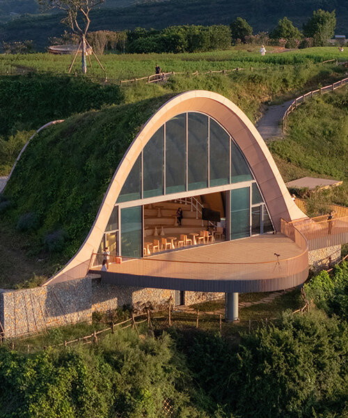 MVRDV completes earth-covered pavilion with viewing deck for public gatherings in china