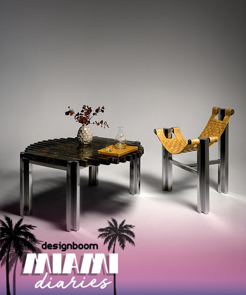 mycelium textiles and reclaimed wood anchor scenarii édition's debut at design miami 2025