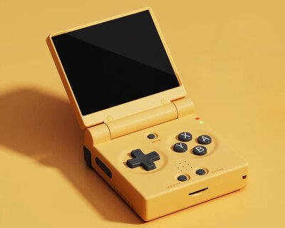 portable retro-styled console folds into mini flip gaming device the size of a playing card