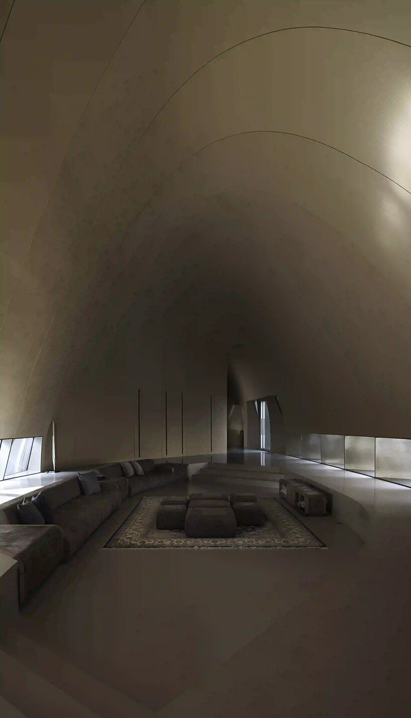 RCR arquitectes' house rises like a blooming structure of ribbed petals in the dubai desert