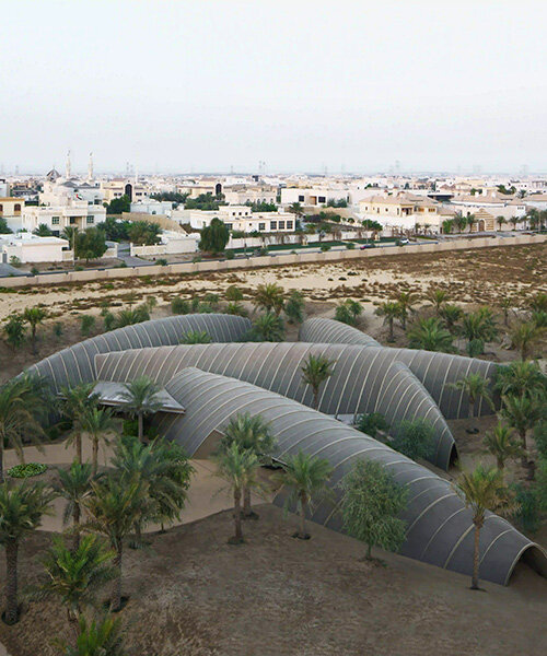 RCR arquitectes' house rises like a blooming structure of ribbed petals in the dubai desert