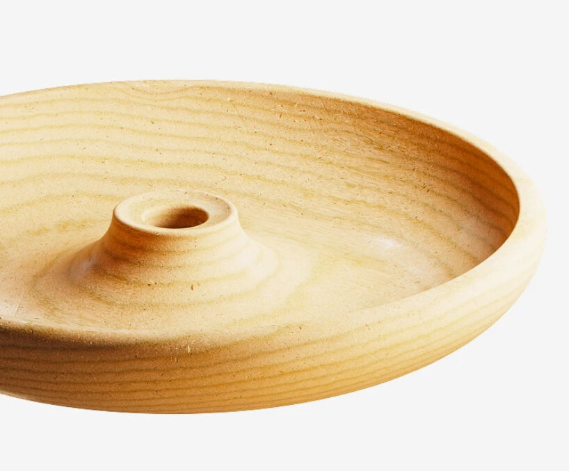 vista del cuenco de madera