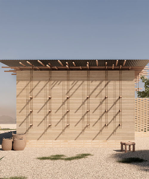 mud bricks and wood build low-cost shelter modules for displaced communities in somalia