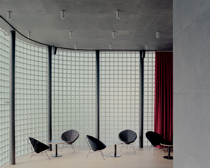 stocker lee architetti wraps MANMADE seoul with textile-like concrete and glass blocks