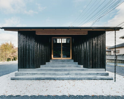 charred cedar facade enfolds kiln-inspired sauna in japan
