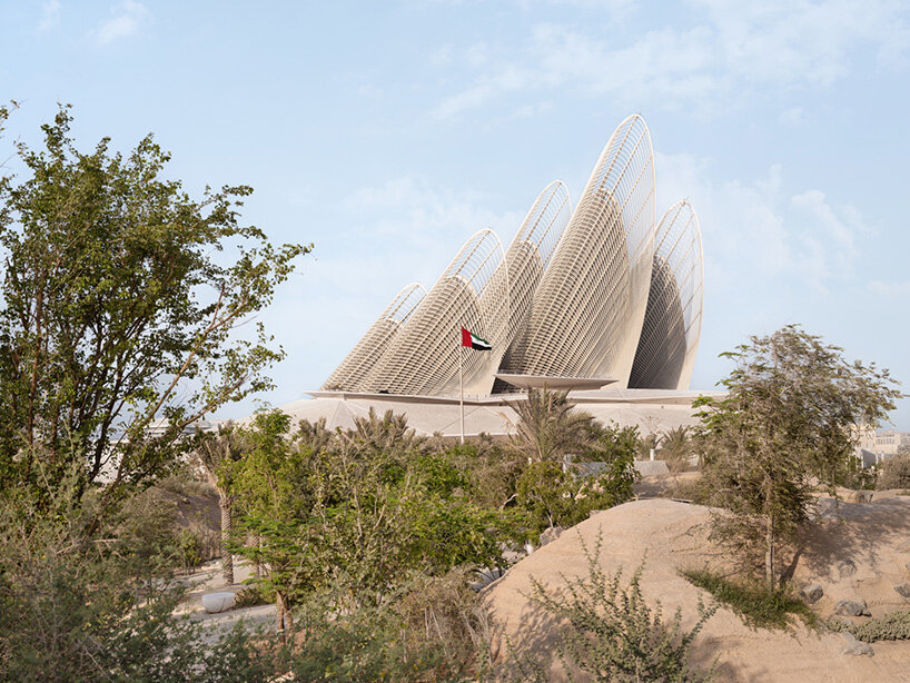 zayed national museum by foster + partners spreads its steel wings over abu dhabi