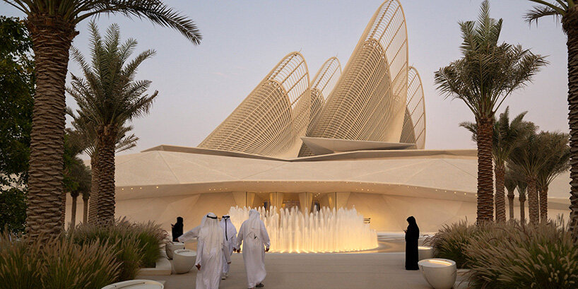 zayed national museum by foster + partners spreads its steel wings over abu dhabi