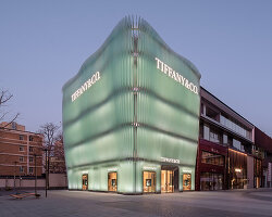 MVRDV wraps tiffany & co. beijing flagship in rippling facade of translucent glass fins