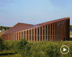 watch: ballet dancers take over BIG's circular timber building of dymak HQ in denmark