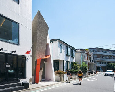 bold sculpted volumes shape stationary store in tokyo by MET team architects