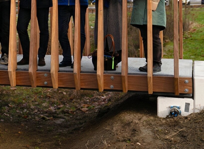 pedestrian bridge recycled concrete