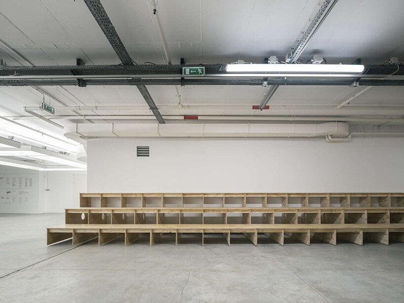 BUREAU assembles fragments of iconic institutions into scenography for garagem sul, lisbon