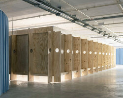 BUREAU assembles fragments of iconic institutions into scenography for garagem sul, lisbon