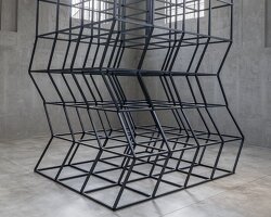 constellation of glass and dancing tower shape mona hatoum’s fondazione prada exhibition
