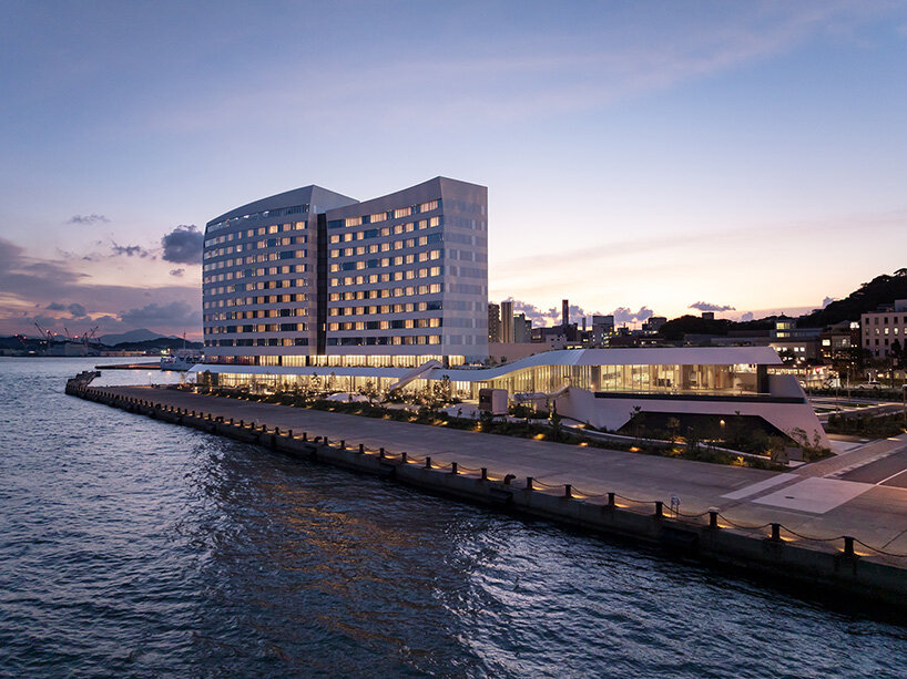 curved twin volumes shape the risonare shimonoseki hotel along japan's kanmon strait - 13