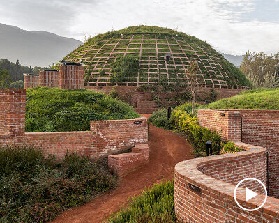 earth-covered domes and brick vaults shape liberation museum of manisa in turkey