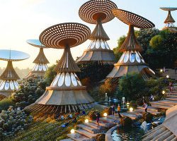 fiji living system proposal uses kinetic concave mirrors for energy and water autonomy