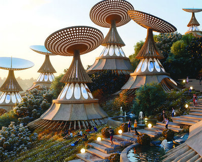 fiji living system proposal uses kinetic concave mirrors for energy and water autonomy