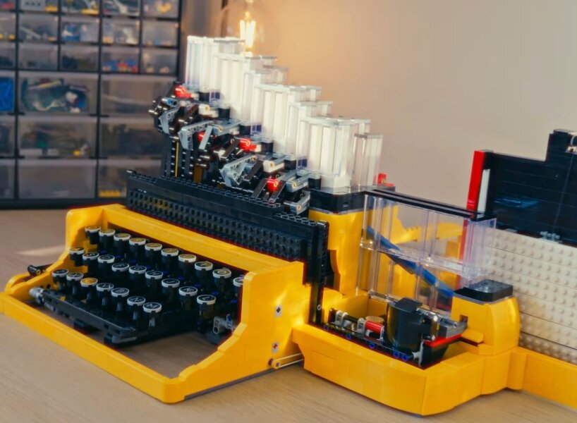 functional LEGO typewriter